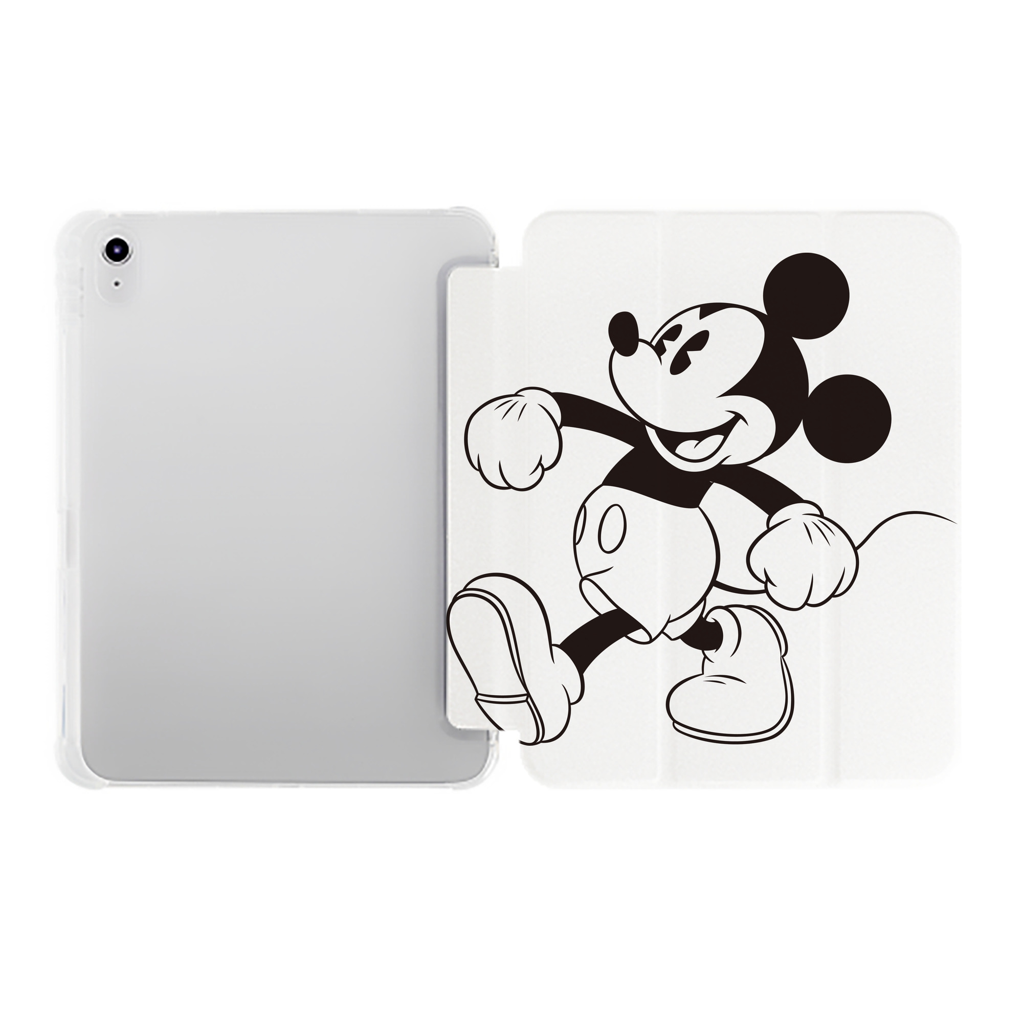 （画像用） ミッキーマウス Mickey Mouse IPad ケース ペン収納付き 三つ折りスタンド PUレザー×シリコン 対応機種9.5/10.5/10.9インチ